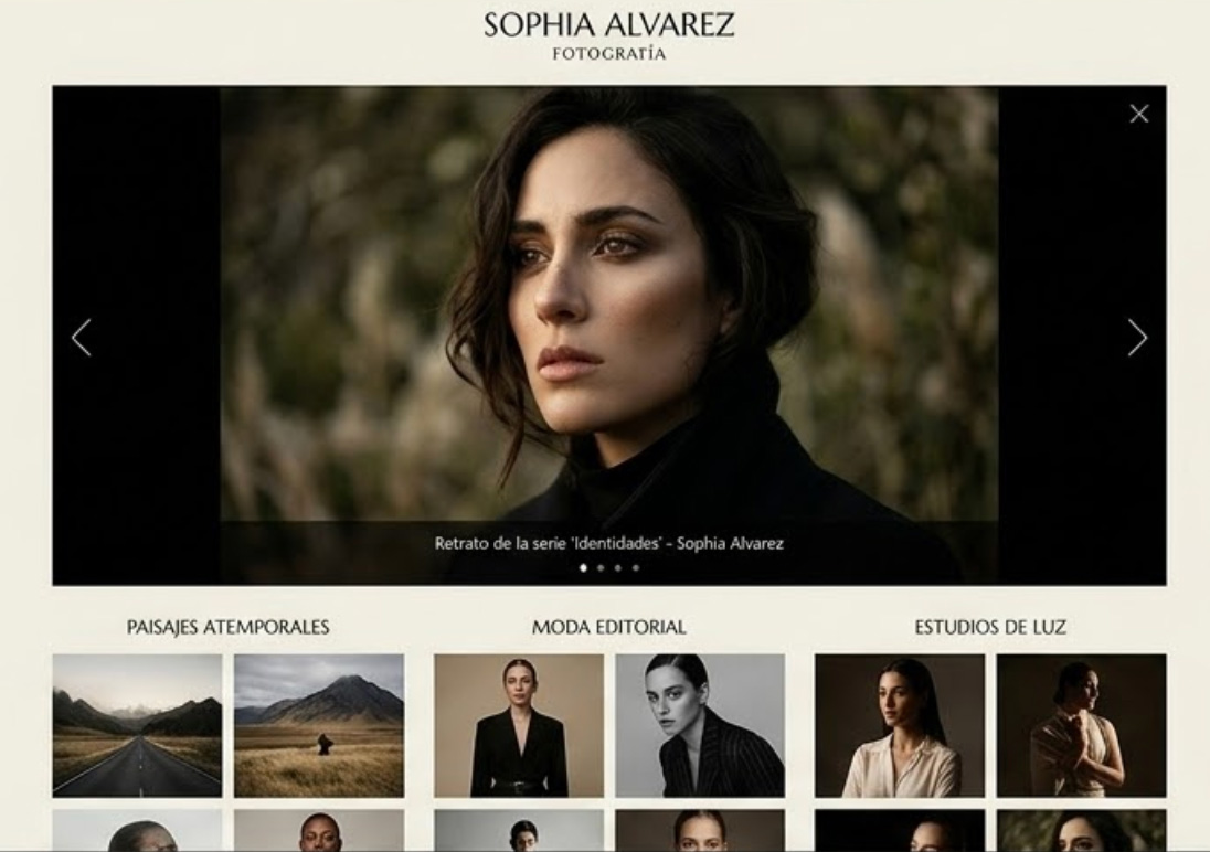 Proyecto visual de fotografía editorial para web premium